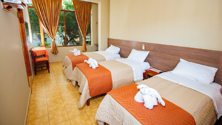 La habitaci&oacute;n cuenta con: aire acondicionado, ba&ntilde;o privado y televisi&oacute;n satelital.
Cuadruple