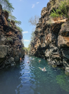It is a natural pool of crystal blue waters. This popular tourist spot is known for its unique rock formations and underwater caves perfect for swimming and snorkeling.   Additional cost Las Grietas