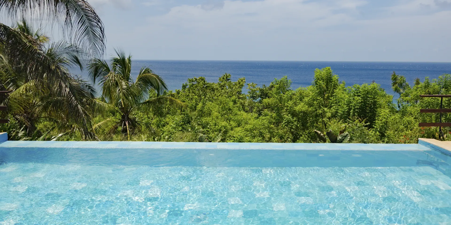 piscina y naturaleza con vista a el mar