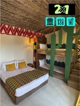 Hotel Wayira &ndash;Bungalow Kids- La Guajira &ndash; Blackdays 2x1 - Viajan 2, paga 1
!Lo Quiero!
reserva ahora y viaja entre el 14 de noviembre al 28 de diciembre de 2025 y Enero 12 al 30 de Abril de 2026.
Hotel Wayira &ndash;Bungalow Kids- La Guajira