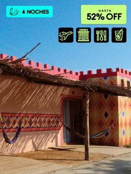 Hotel Wayira Beach &ndash; Bungalow Kids- La Guajira- Blackdays- antes $ 5.830.000 ahora por 2 personas desde $ 2.798.400
!Lo Quiero!
V&aacute;lido para viajar entre Noviembre 14 de 2025 y Marzo 26 de 2026. (No aplica 20 Dic 2025 a 15 Ene 2026, ni festivos 2026)
Hotel Wayira Beach &ndash; Bungalow Kids- La Guajira