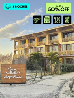 Hotel Wayira Beach - Bloque- La Guajira - Blackdays- antes $ 5.996.000 ahora por 2 personas desde $ 2.998.000
!Lo Quiero!
V&aacute;lido para viajar entre Noviembre 14 de 2025 y Marzo 26 de 2026. (No aplica 20 Dic 2025 a 15 Ene 2026, ni festivos 2026)
Hotel Wayira Beach - Bloque- La Guajira